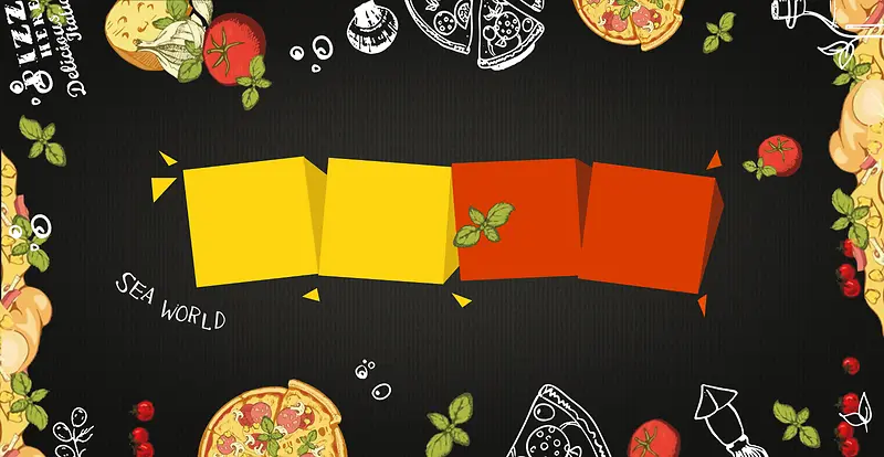 美食食物pizza背景模板
