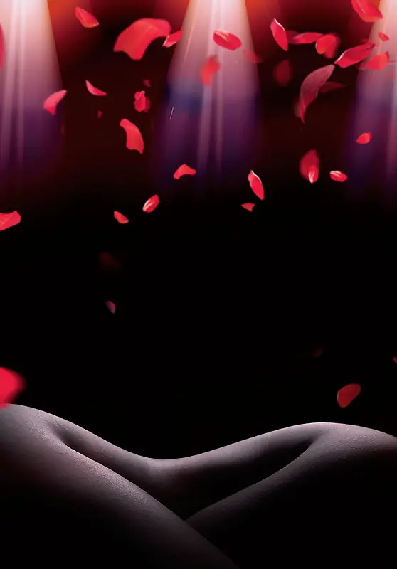 黑色发光花瓣舞台灯光背景素材