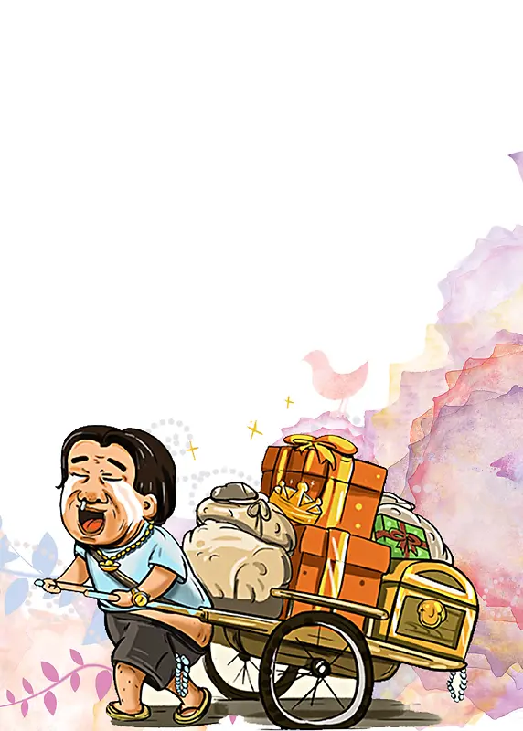 老板哭了运送包裹背景素材