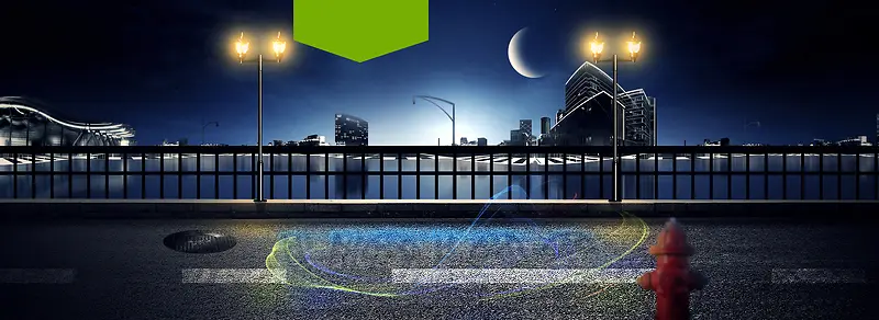 夜晚街道背景