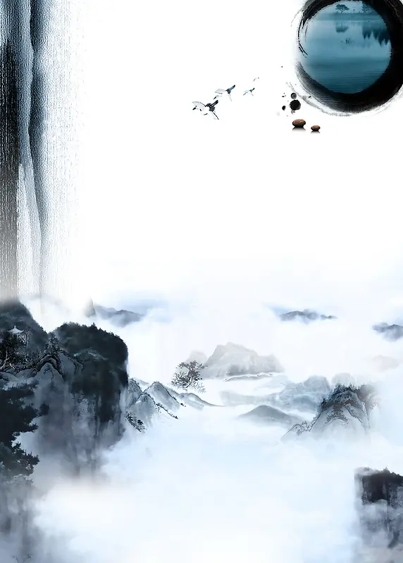 水墨山水背景素材背景图片素材下载_图片编号yvrvldmg-免抠素材网