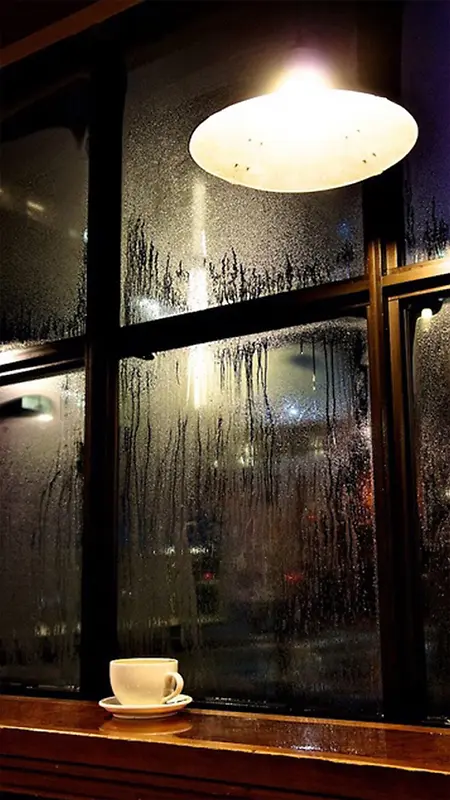雨天窗户咖啡H5背景