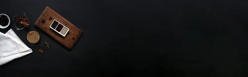 食材简约黑色海报banner