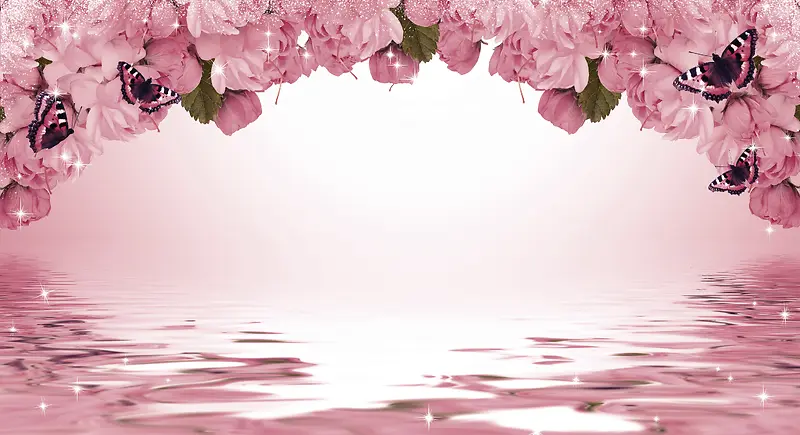 欧式情人节粉色浪漫贺卡背景素材