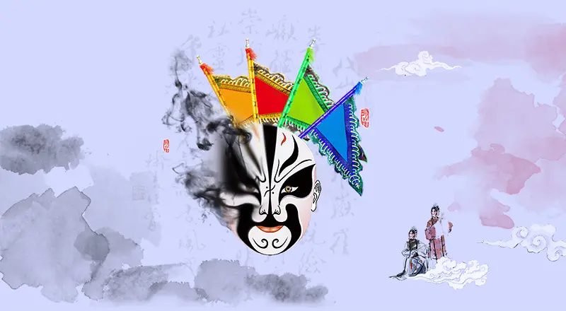 中国风传统京剧脸谱背景素材