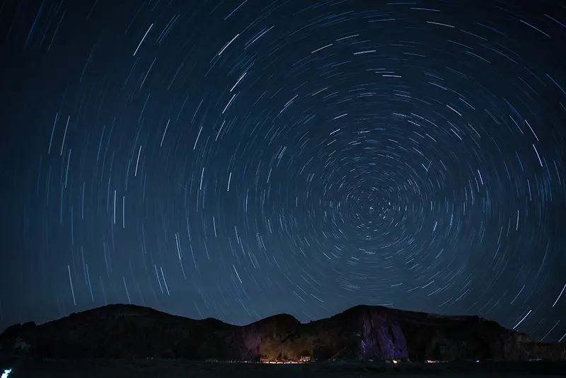 美式浪漫星空篝火背景素材