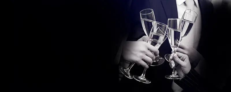 黑白商务酒杯背景