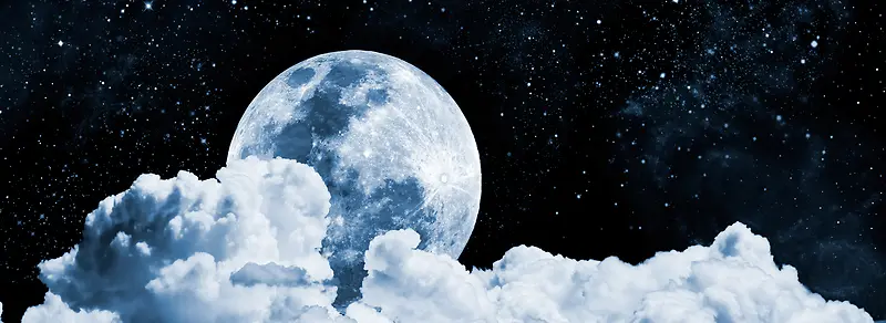 夜晚天空与月亮背景
