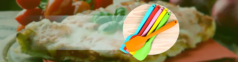 彩色饭勺背景
