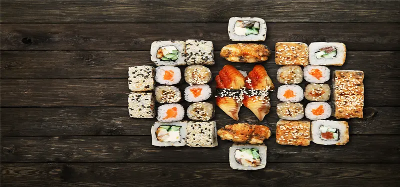 三文鱼日本寿司美食海报