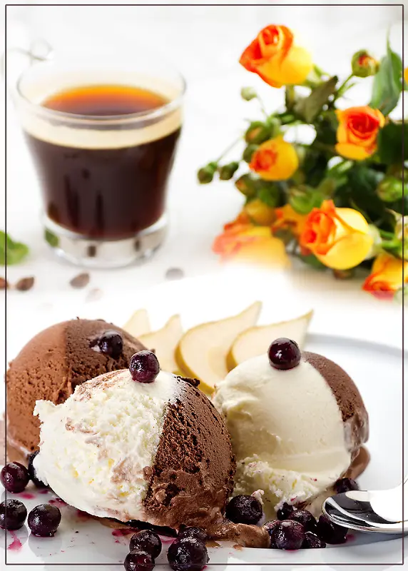 冰淇淋甜品美食海报背景