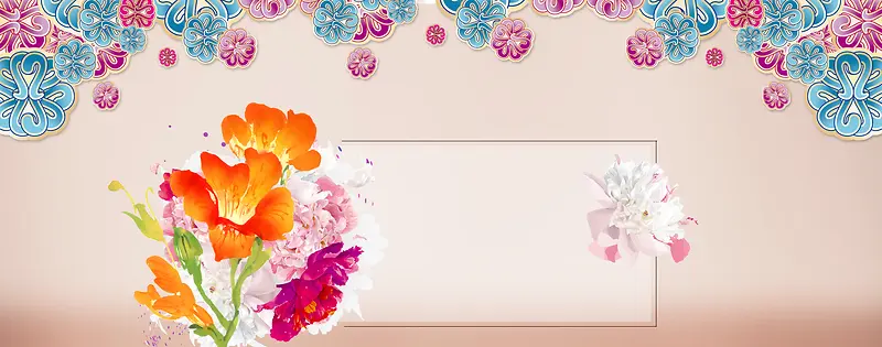 淘宝女装婚纱定制边框海报背景banner
