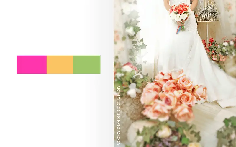 婚庆婚纱照宣传代金券背景素材图