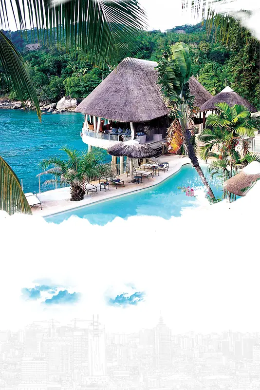 巴厘岛旅游海报背景素材