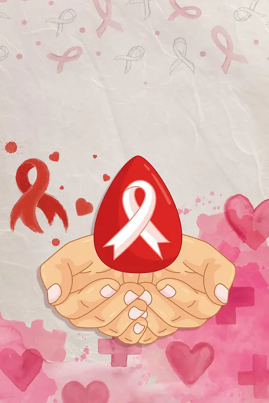 关爱艾滋病海报背景