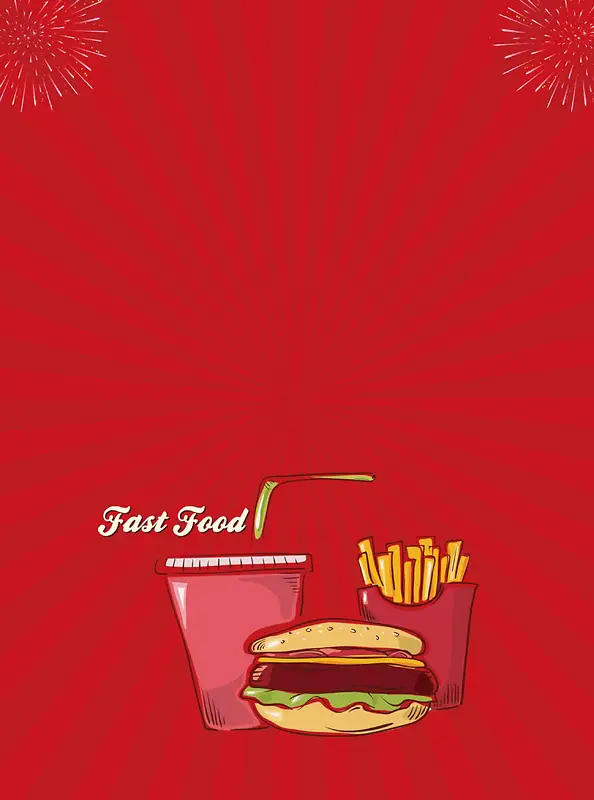 餐饮店西式快餐试营业宣传海报背景模板