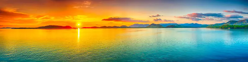 大海黄昏夕阳美景图片