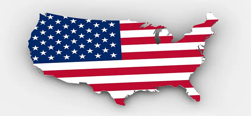 美国地图与国旗背景图片