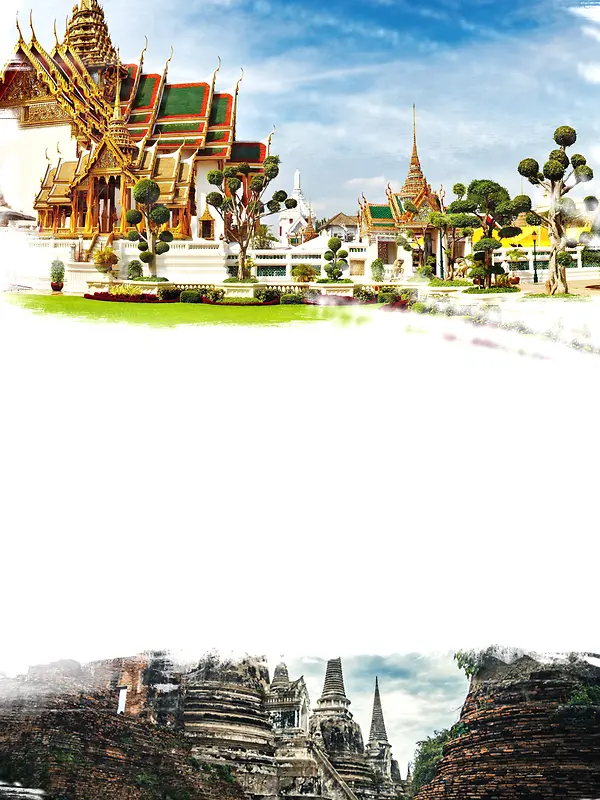 泰国曼谷旅游海报背景