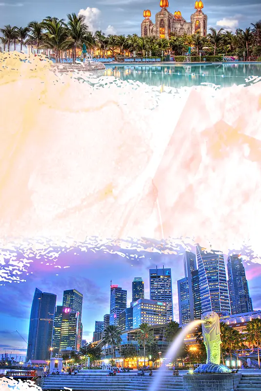 东南亚风情旅行海报背景素材