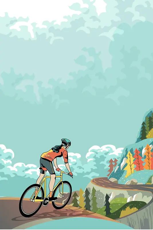 山地自行车创意运动海报背景