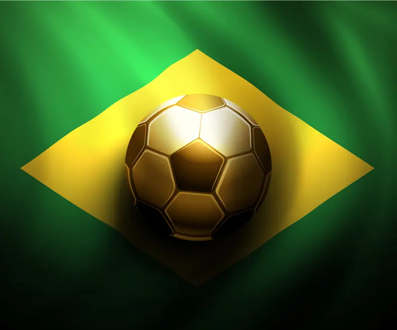 金色足球巴西国旗背景素材
