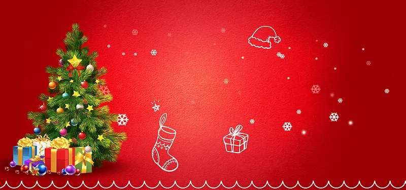 圣诞节喜庆红色海报背景