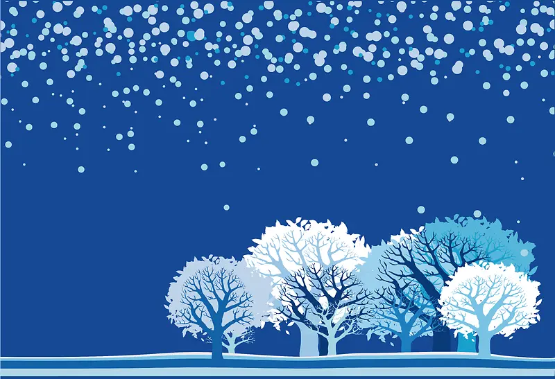 雪夜森林冬季海报背景素材