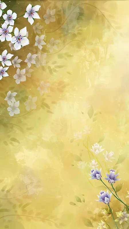 黄色花朵花卉背景
