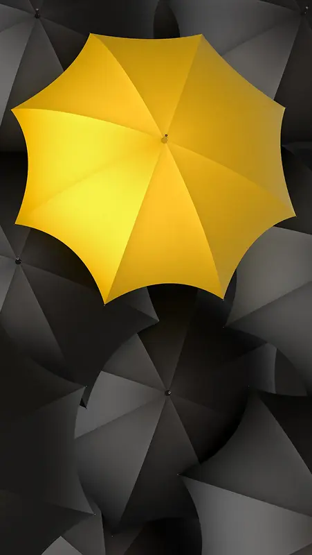 其他灰色底色三角黄伞H5背景素材