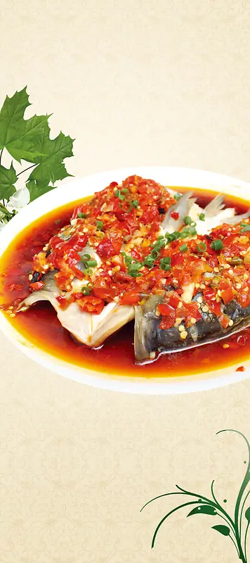酸菜鱼美食展架背景素材