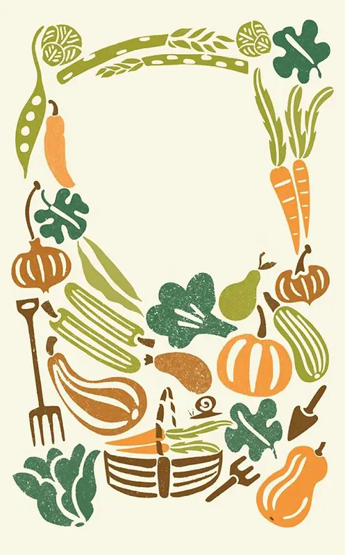 手绘做旧蔬菜海报背景