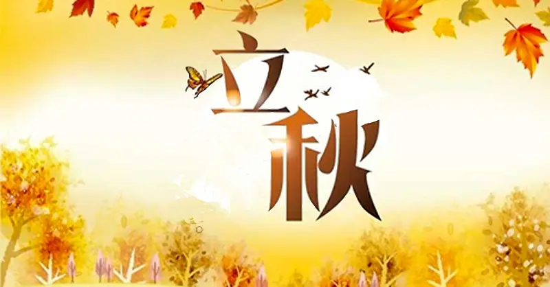 枯黄为主色调的立秋背景图