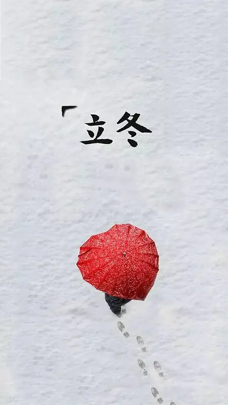 立冬雪地雨伞风景