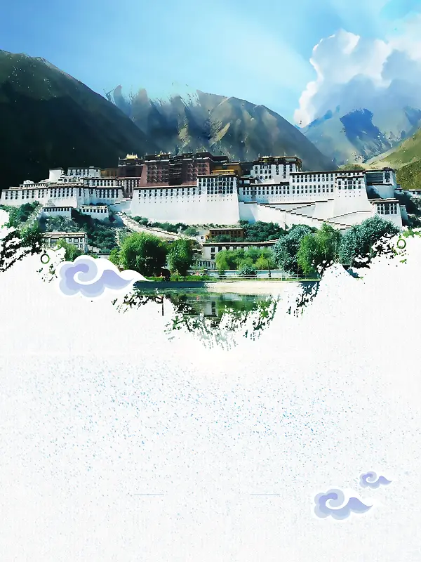 大气西藏印象旅游海报高清背景素材