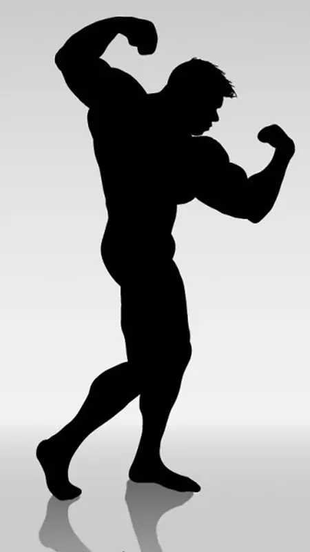 强壮肌肉男黑色轮廓背景图