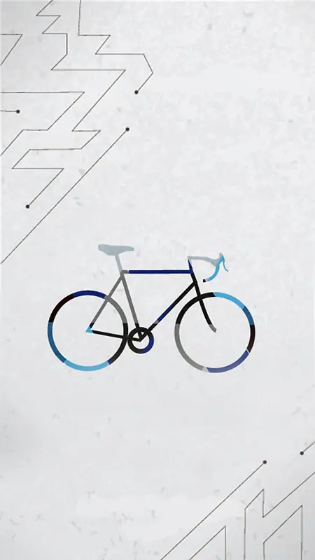 灰色背景下的简单自行车和线条H5背景