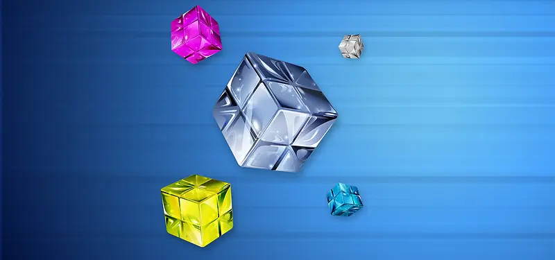 彩色水晶立方体背景