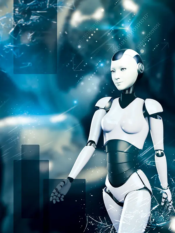 蓝色科技感未来机器人科幻