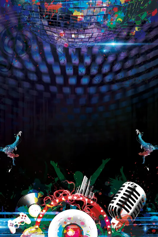 酷炫大气音乐节音乐会海报背景素材