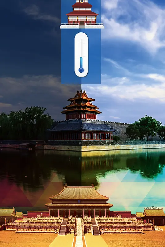 北京旅游故宫印象紫禁城海报背景模板