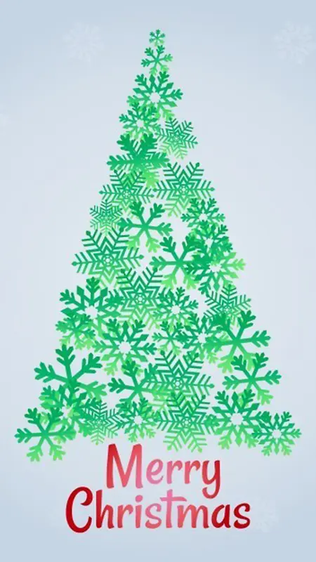 绿色清新圣诞树H5背景元素
