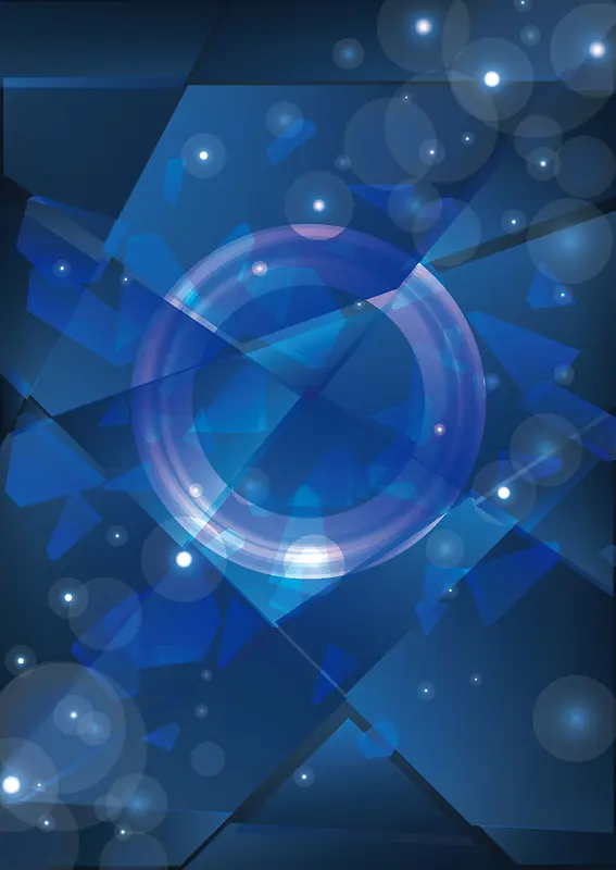 圆环多边形科技蓝色海报背景