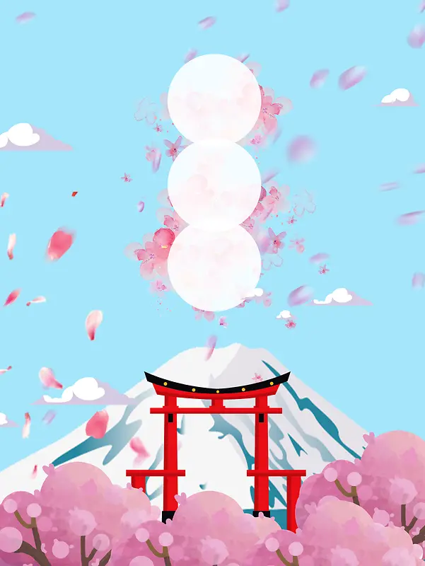 富士山樱花节背景素材