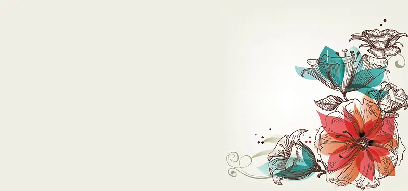 唯美手绘花卉水彩banner