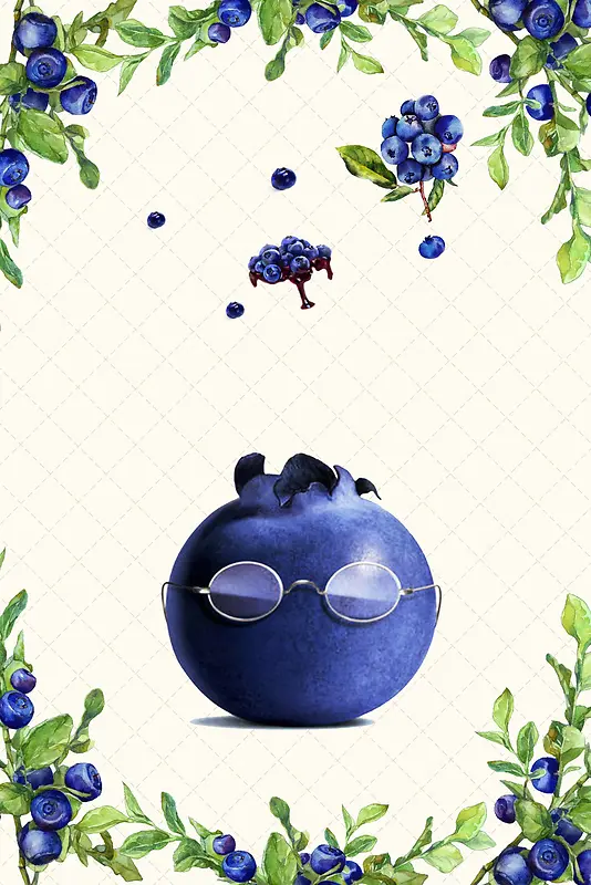 蓝莓美食海报背景