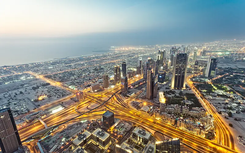 迪拜城市夜景图