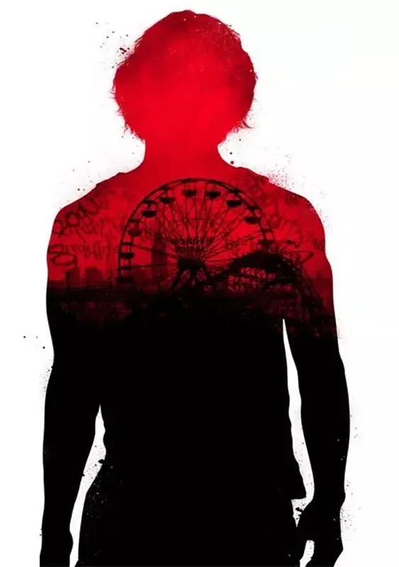 血红背影的摩天轮海报设计