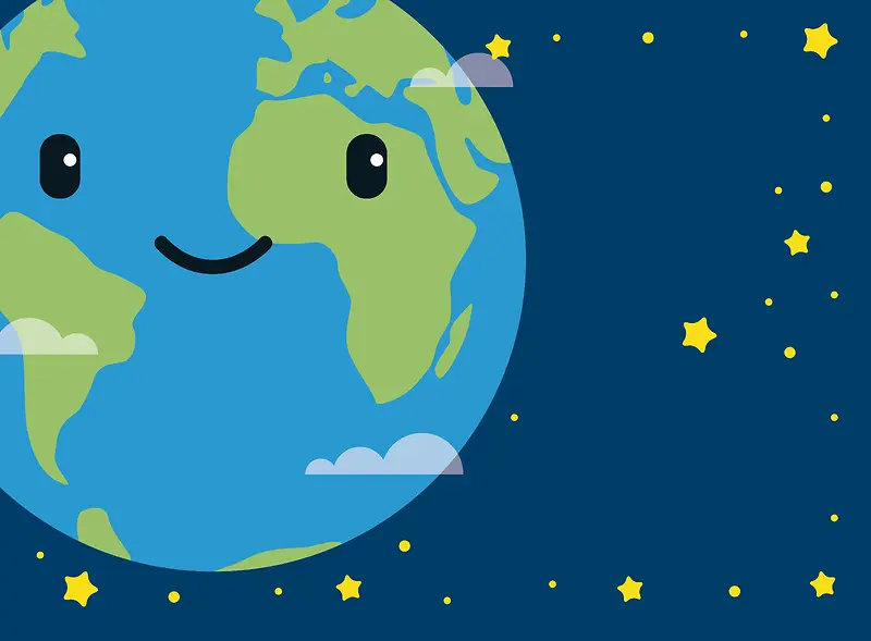 卡通地球拟人世界地球日环保背景素材