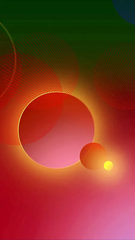 抽象日食橙色H5背景